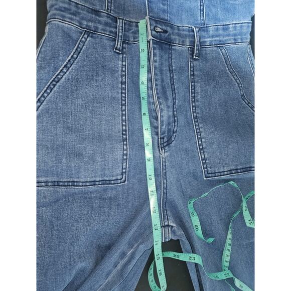 Denim Jumpsuit Womens Size 8 Flare Leg Western 90s Vibe Y2K - Picture 7 of 13